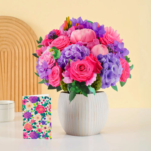 Fuchsia fantasy pop-up bukett