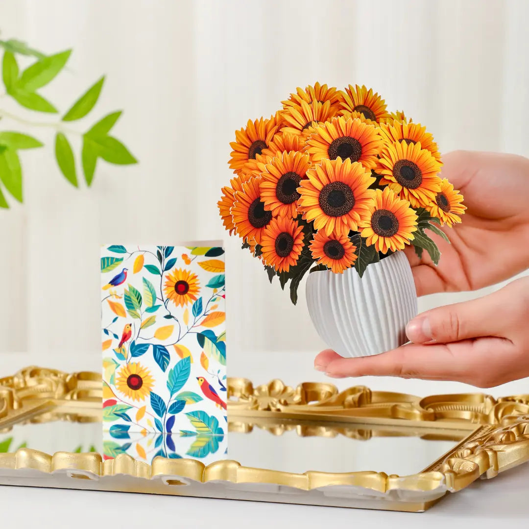 Mini-Sunflower-Smiles-small-paper-pop-up-bouquet-of-golden-sunflowers-—-PetalPal