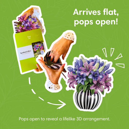 Fläckiga liljor pop-up bukett